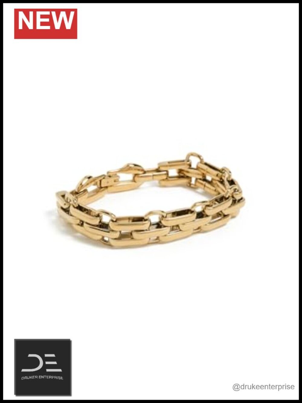 14k Gold Plated Slim Chain Bangle Bracelet